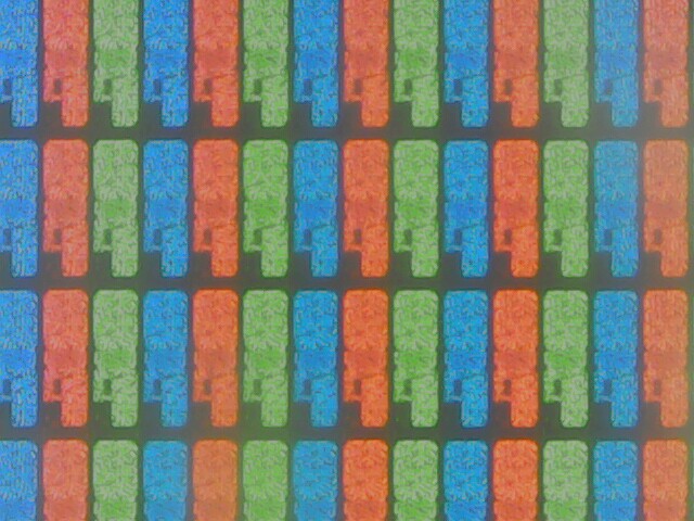 Game Boy Color subpixels as seen through a microscope.